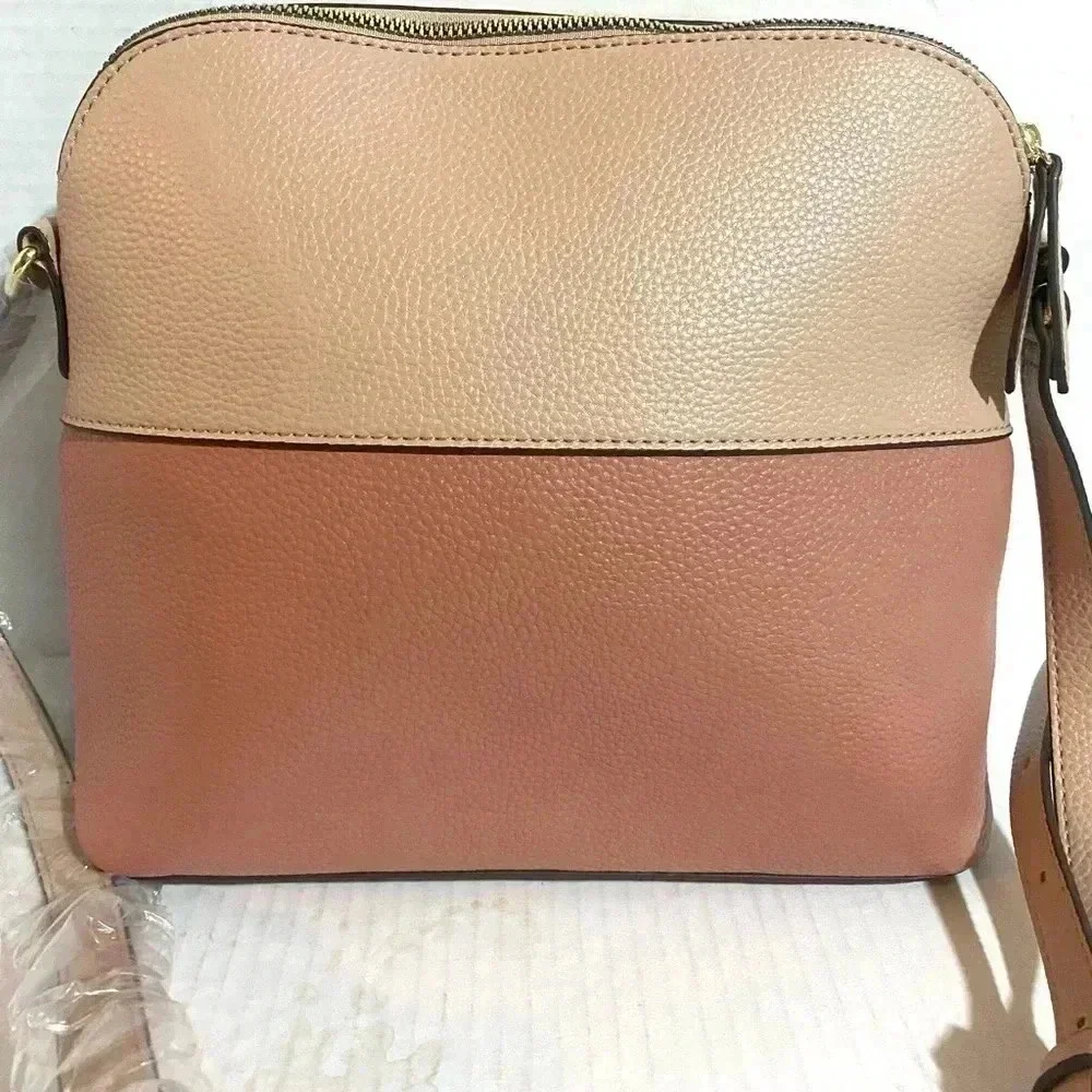 Nanette lepore faux  pebbled  leather pink crossbody handbag
